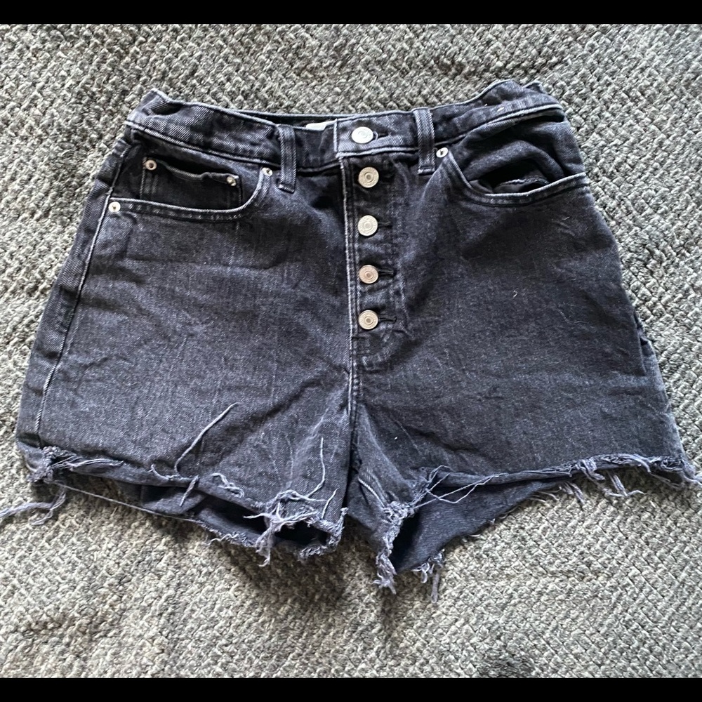 Abercrombie curve love black Jean short